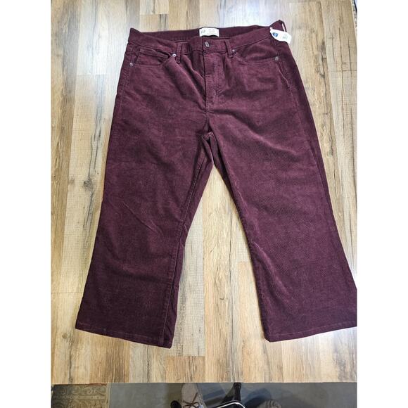 Gap 70s Flare Corduroy Pants Size 18 R High Rise Patch Pocket Wine NWT Wide Leg - Picture 9 of 9